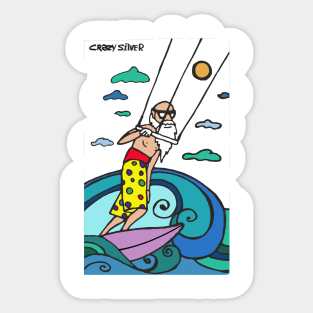 Grandpa go kitesurfing Sticker